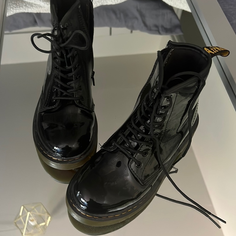 Dr. Martens 1460 8-Eye Patent Boot - Little Kid / Big Kid - Black. Size 3 kids